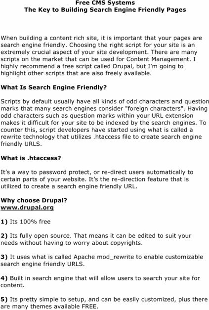 Product picture Free CMS System